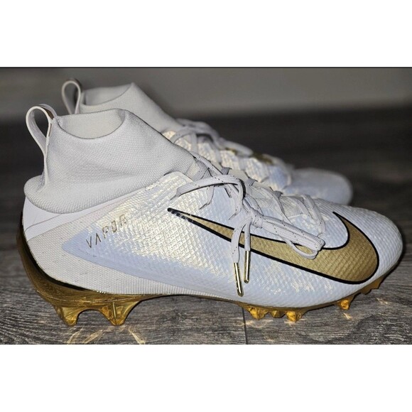 Size 11 Nike Vapor Untouchable Pro 3 PRM Football Cleats Gold White AQ0634-007 main image 5